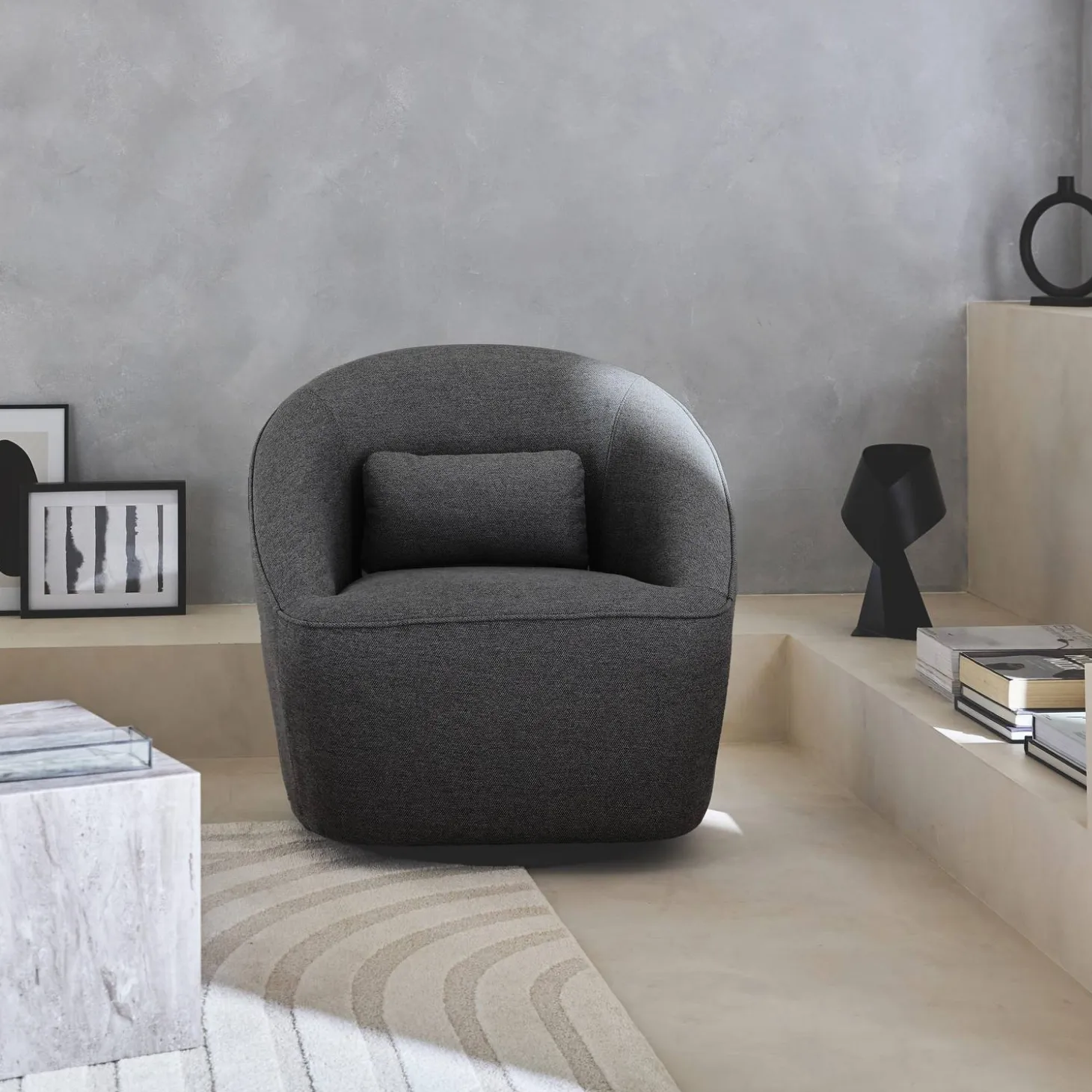 360° draaibare fauteuil met kussen