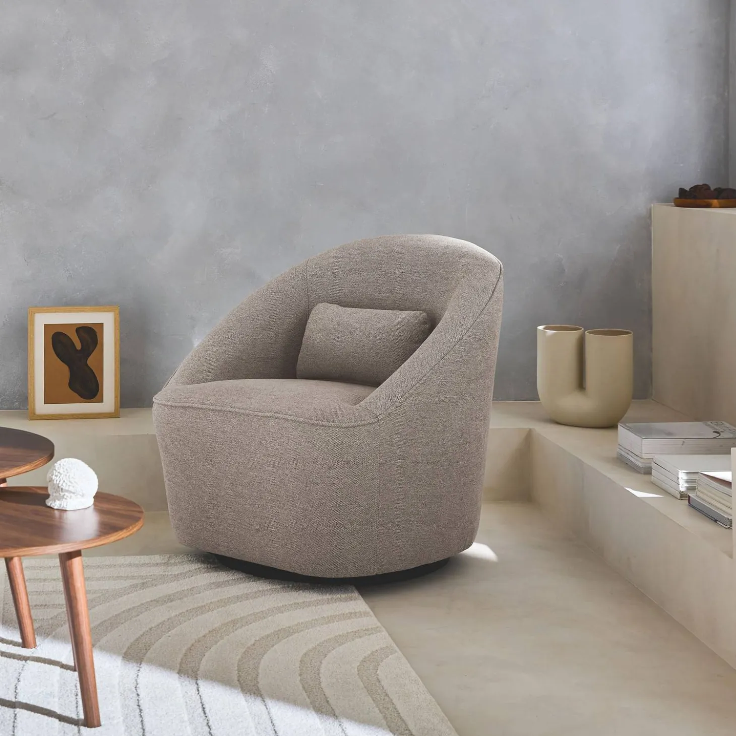 360° draaibare fauteuil met kussen