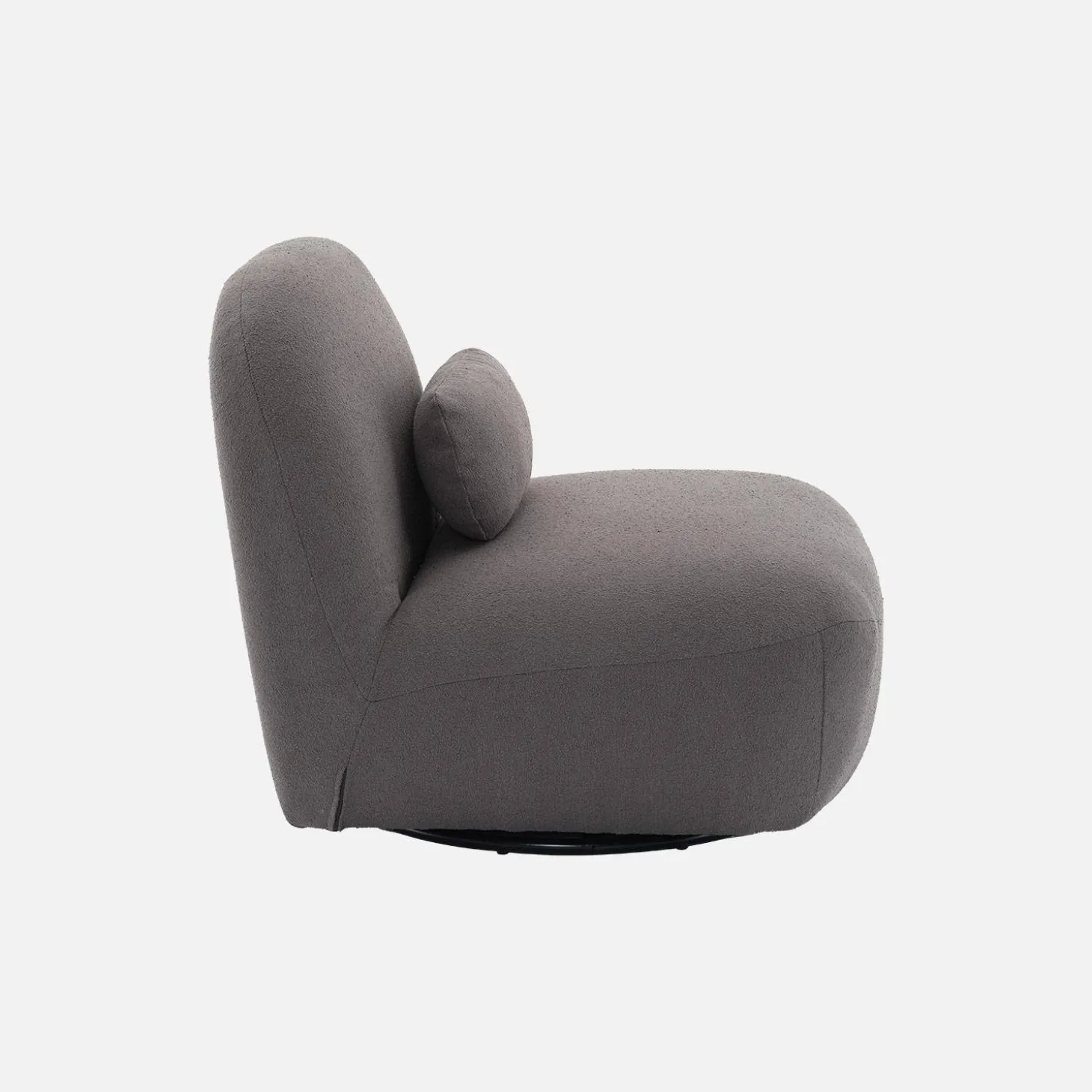 Draaiende fauteuil 360° met gestructureerde bouclette en metaal