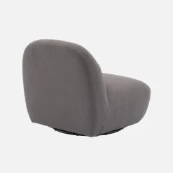 Draaiende fauteuil 360° met gestructureerde bouclette en metaal