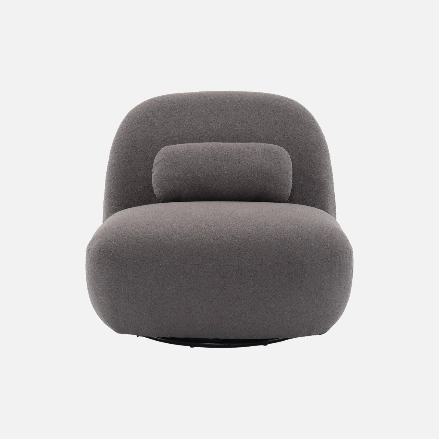 Draaiende fauteuil 360° met gestructureerde bouclette en metaal