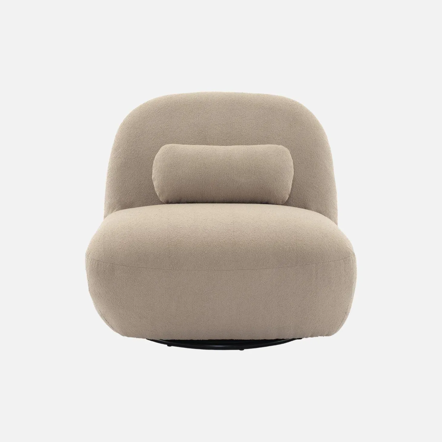 Draaiende fauteuil 360° met gestructureerde bouclette en metaal