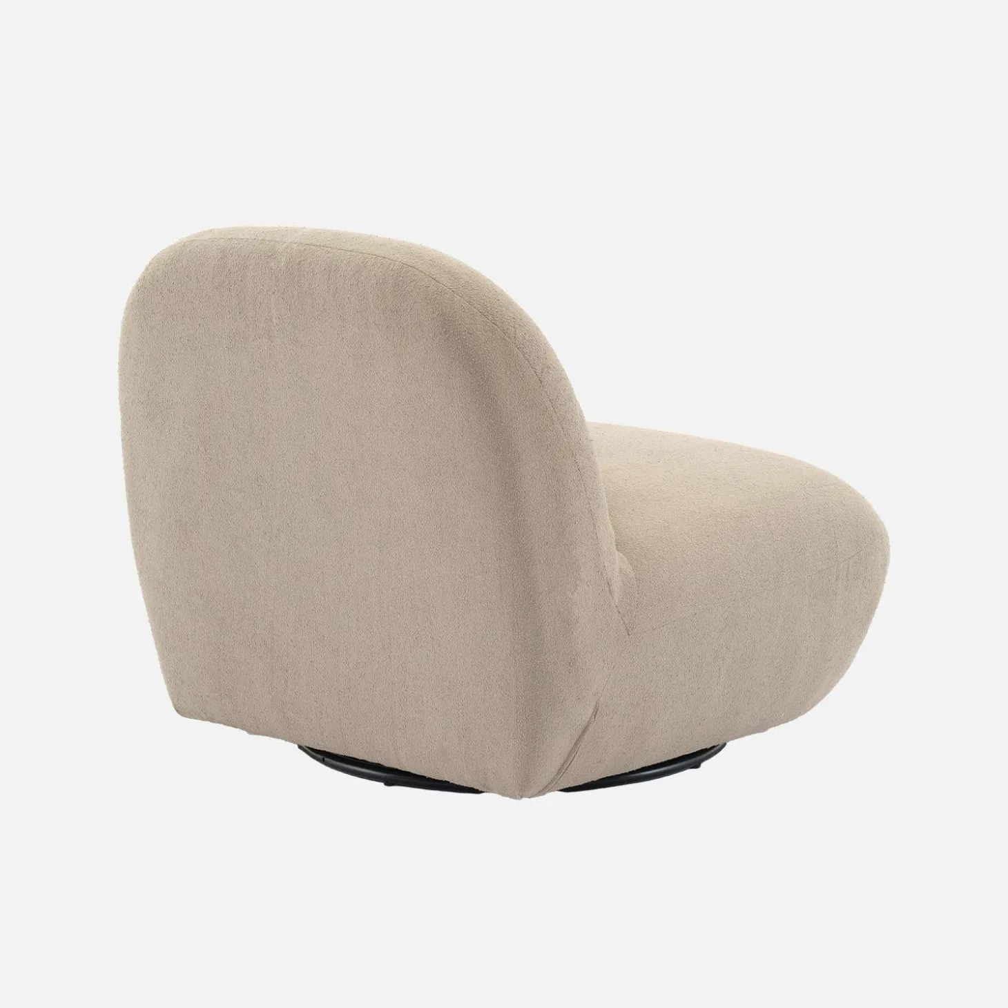 Draaiende fauteuil 360° met gestructureerde bouclette en metaal