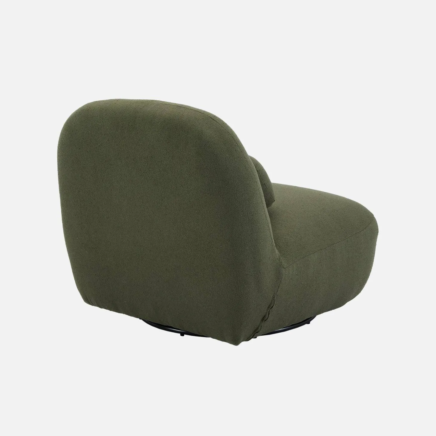 Draaiende fauteuil 360° met gestructureerde bouclette en metaal