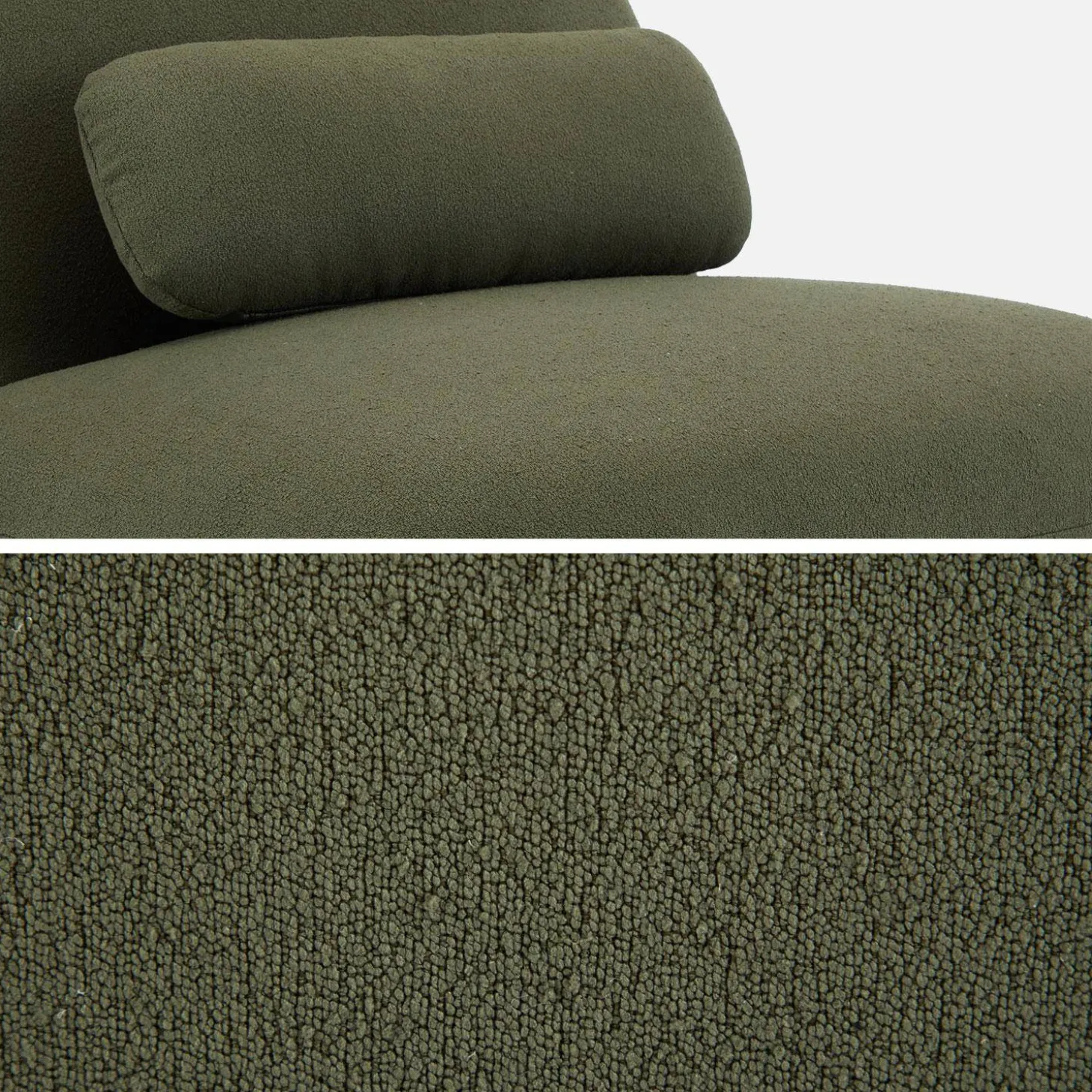 Draaiende fauteuil 360° met gestructureerde bouclette en metaal