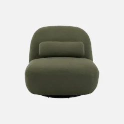 Draaiende fauteuil 360° met gestructureerde bouclette en metaal