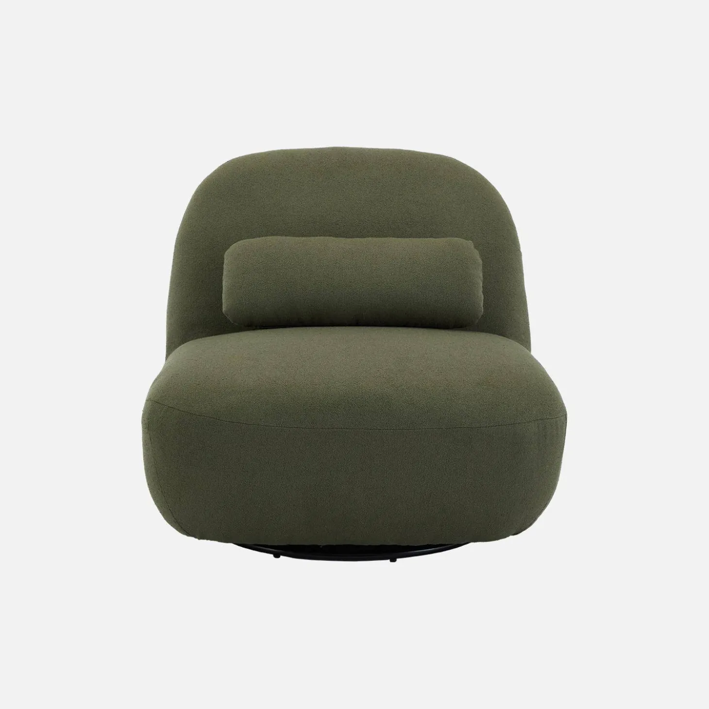 Draaiende fauteuil 360° met gestructureerde bouclette en metaal