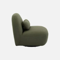 Draaiende fauteuil 360° met gestructureerde bouclette en metaal