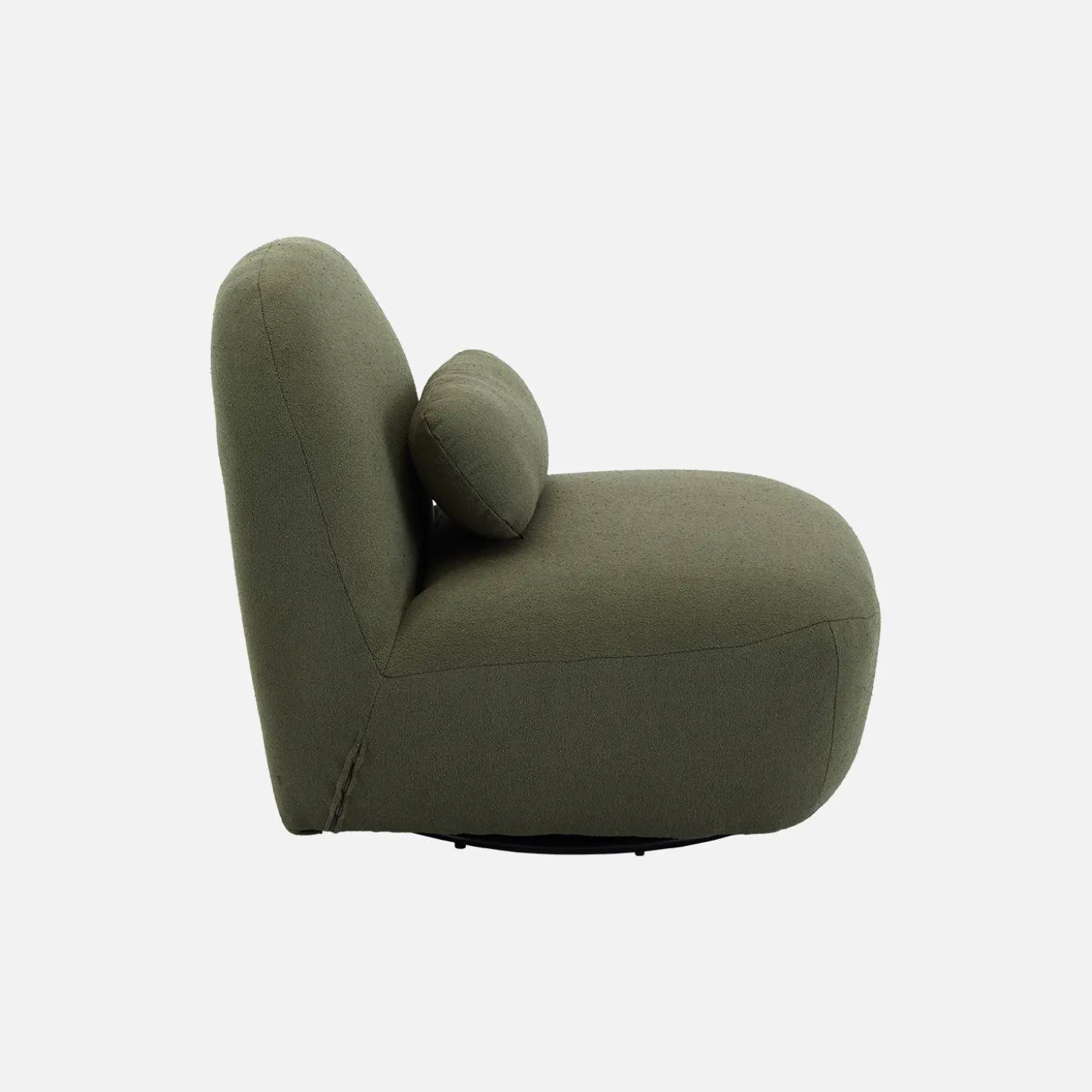Draaiende fauteuil 360° met gestructureerde bouclette en metaal