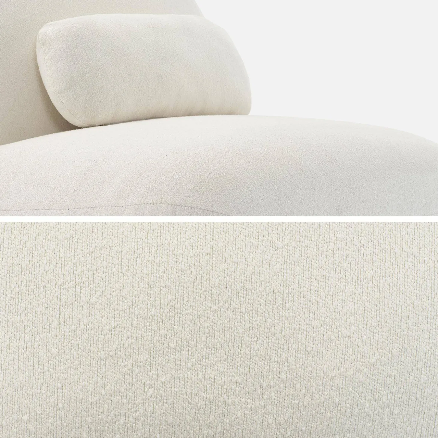 Draaiende fauteuil 360° met gestructureerde bouclette en metaal