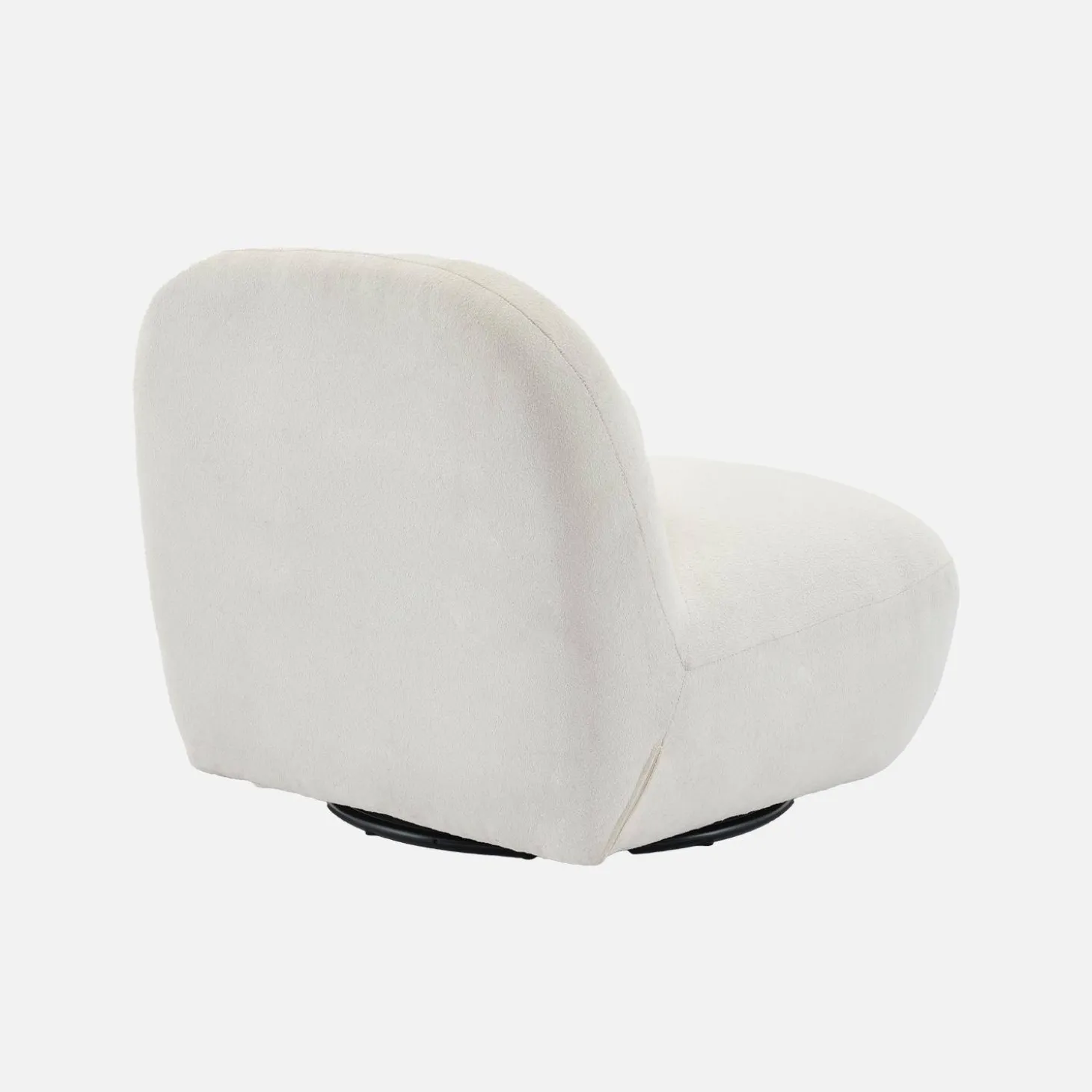Draaiende fauteuil 360° met gestructureerde bouclette en metaal