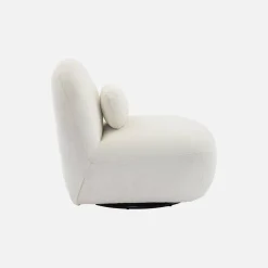 Draaiende fauteuil 360° met gestructureerde bouclette en metaal