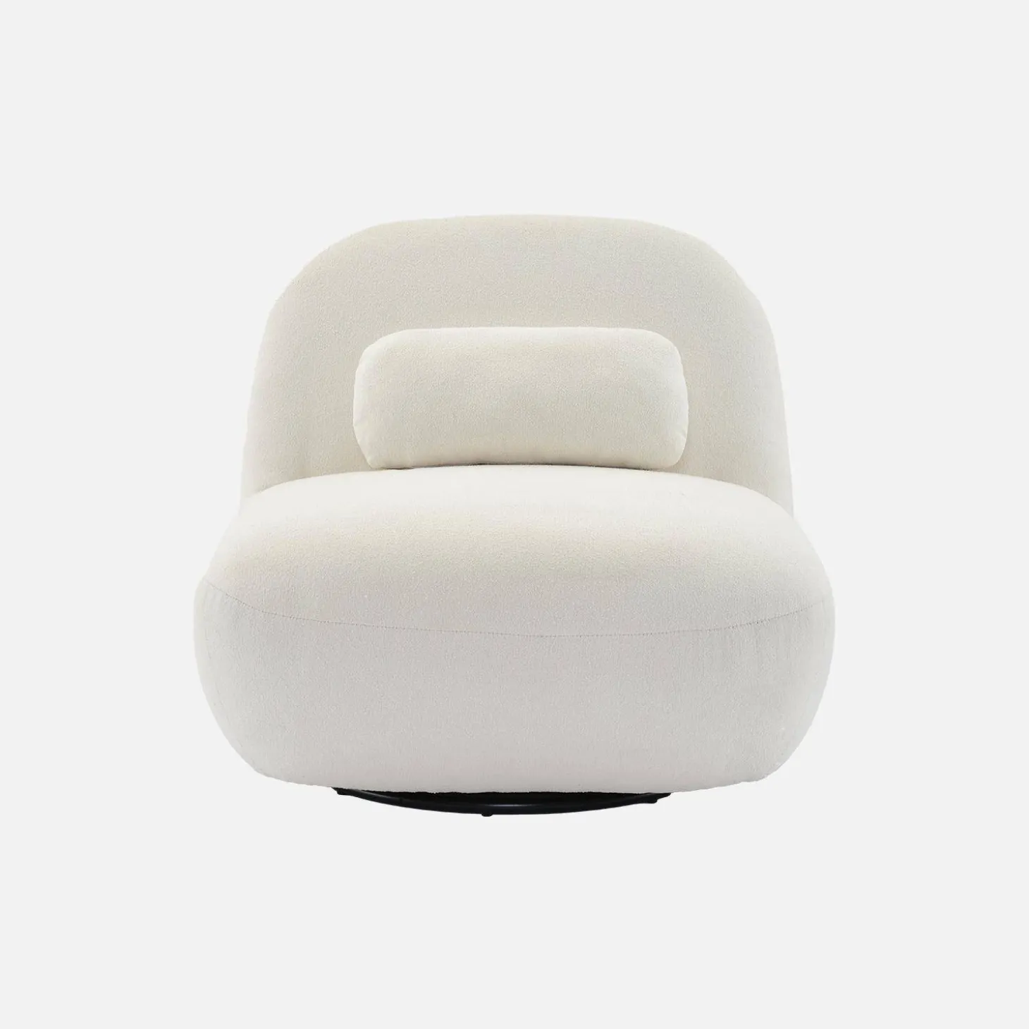 Draaiende fauteuil 360° met gestructureerde bouclette en metaal