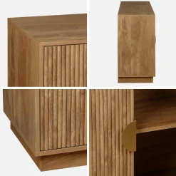 Dressoir 4 deuren gegroefd mangohouteffect 180cm