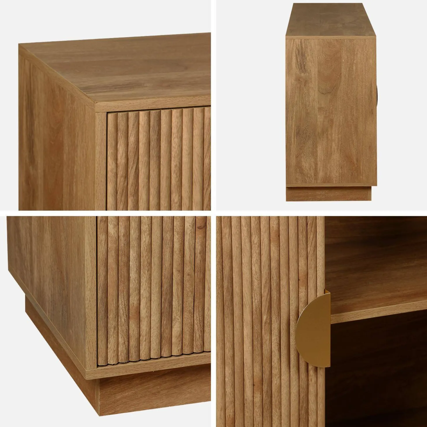 Dressoir 4 deuren gegroefd mangohouteffect 180cm