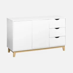Dressoir 2 deuren 3 lades houtdecor 120cm