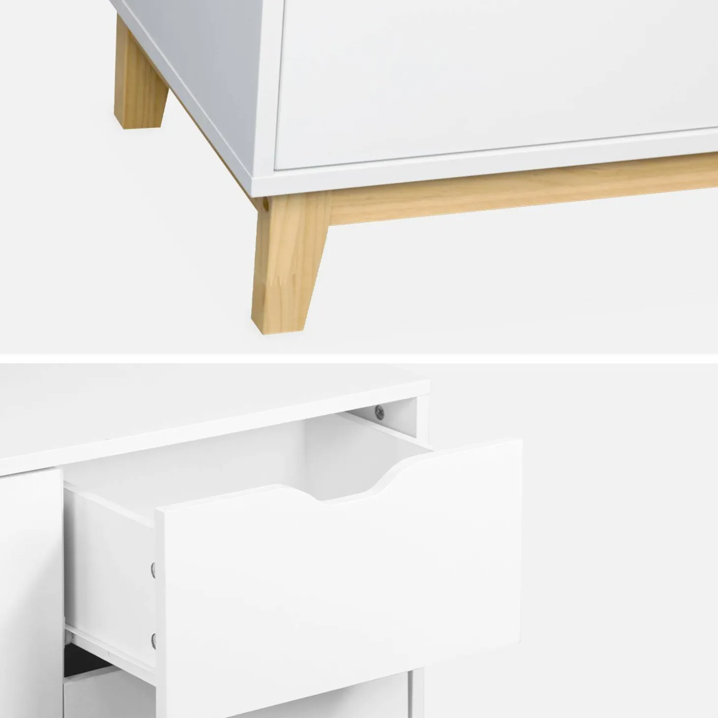 Dressoir 2 deuren 3 lades houtdecor 120cm