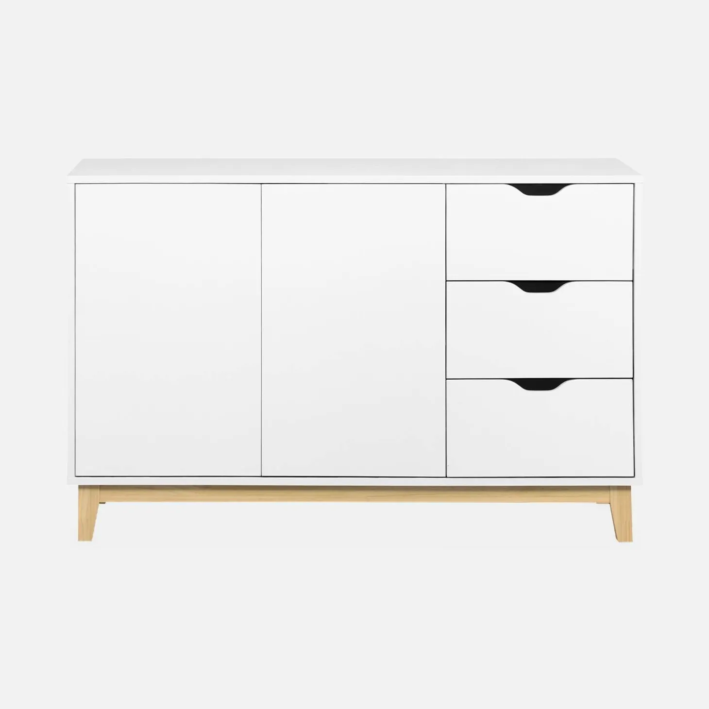 Dressoir 2 deuren 3 lades houtdecor 120cm