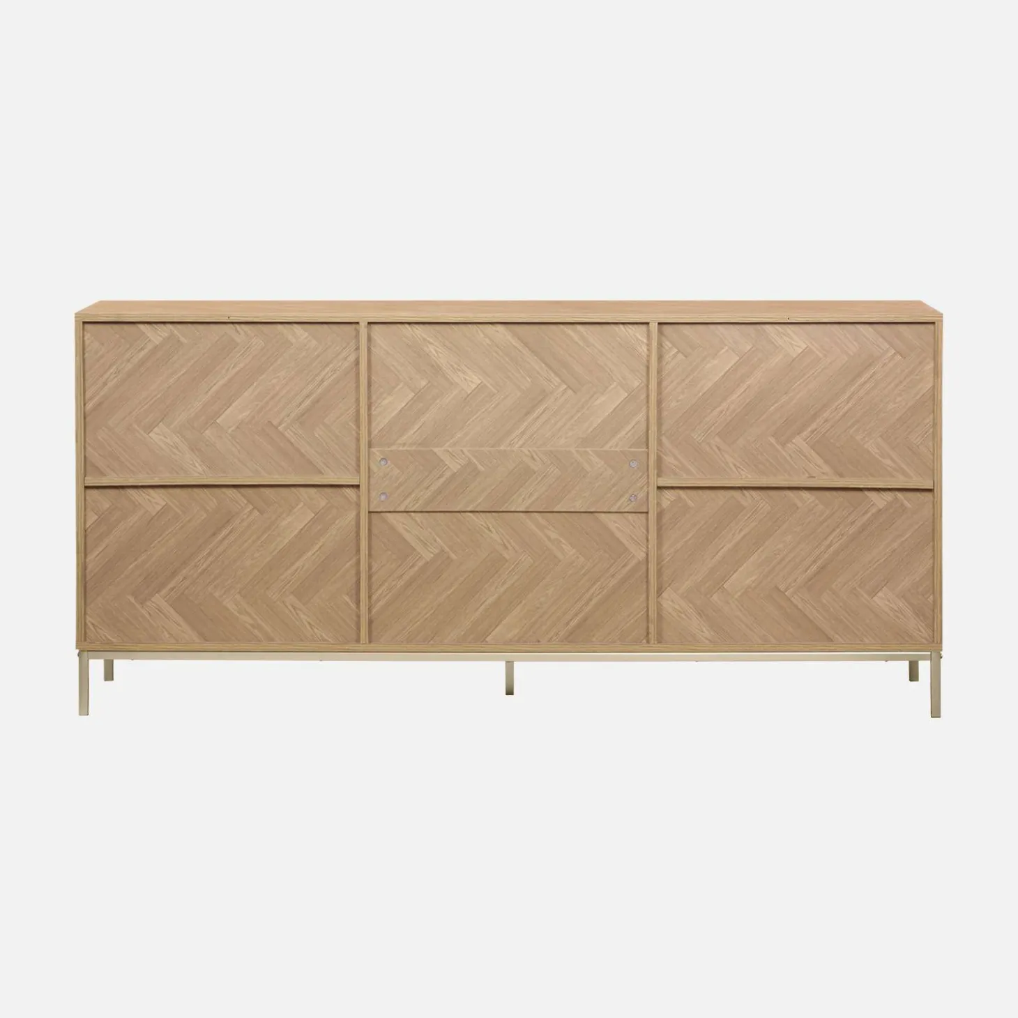 Dressoir 2 deuren 3 lades houtdecor visgraatmotief 160cm