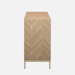 Dressoir 2 deuren 3 lades houtdecor visgraatmotief 160cm