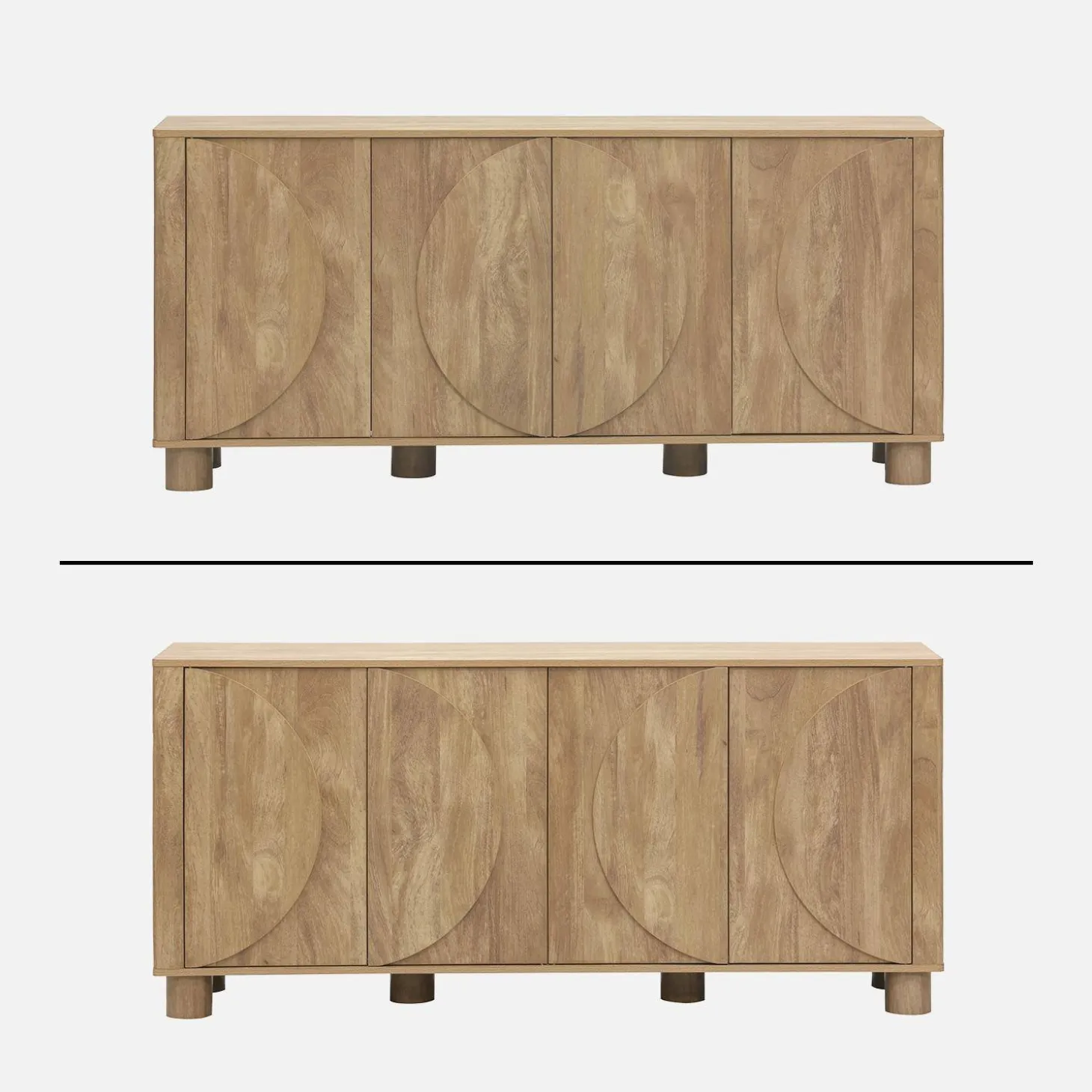 Dressoir houtdecor 4 deuren 155cm