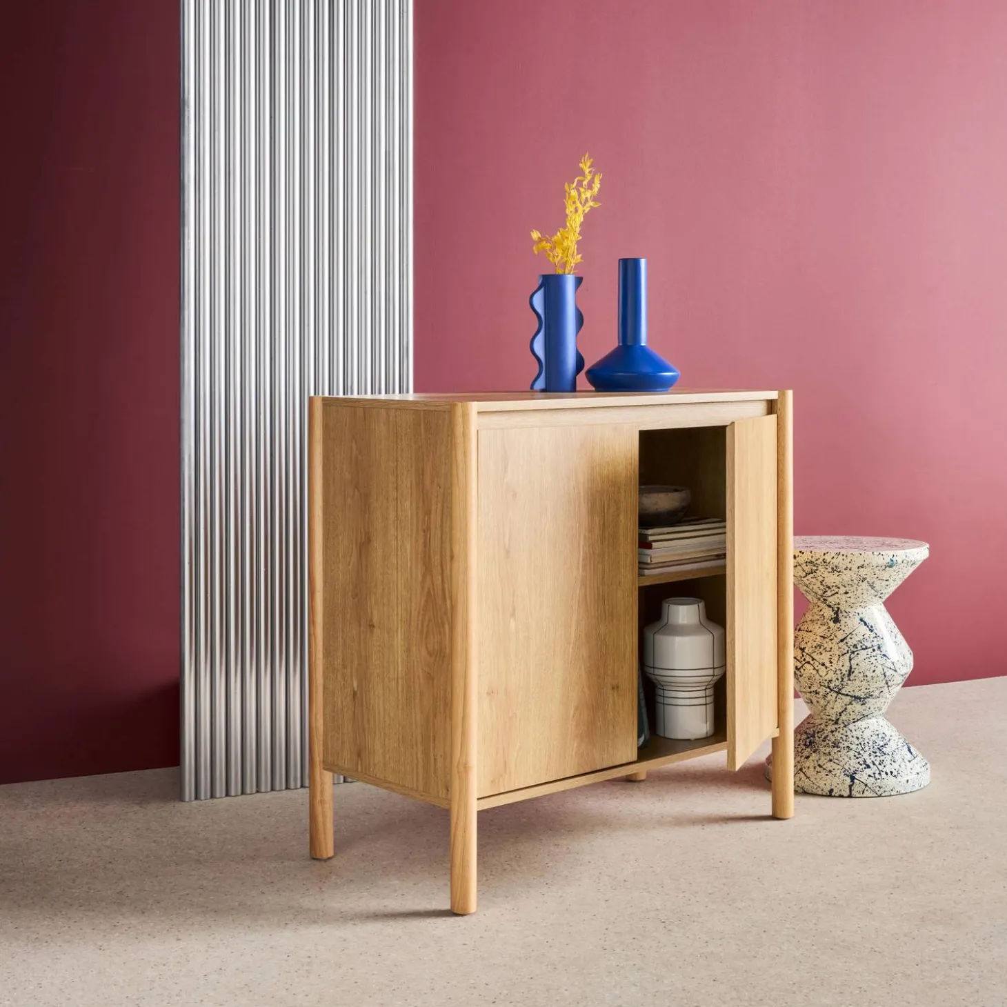 Dressoir houteffect 2 deuren 80cm