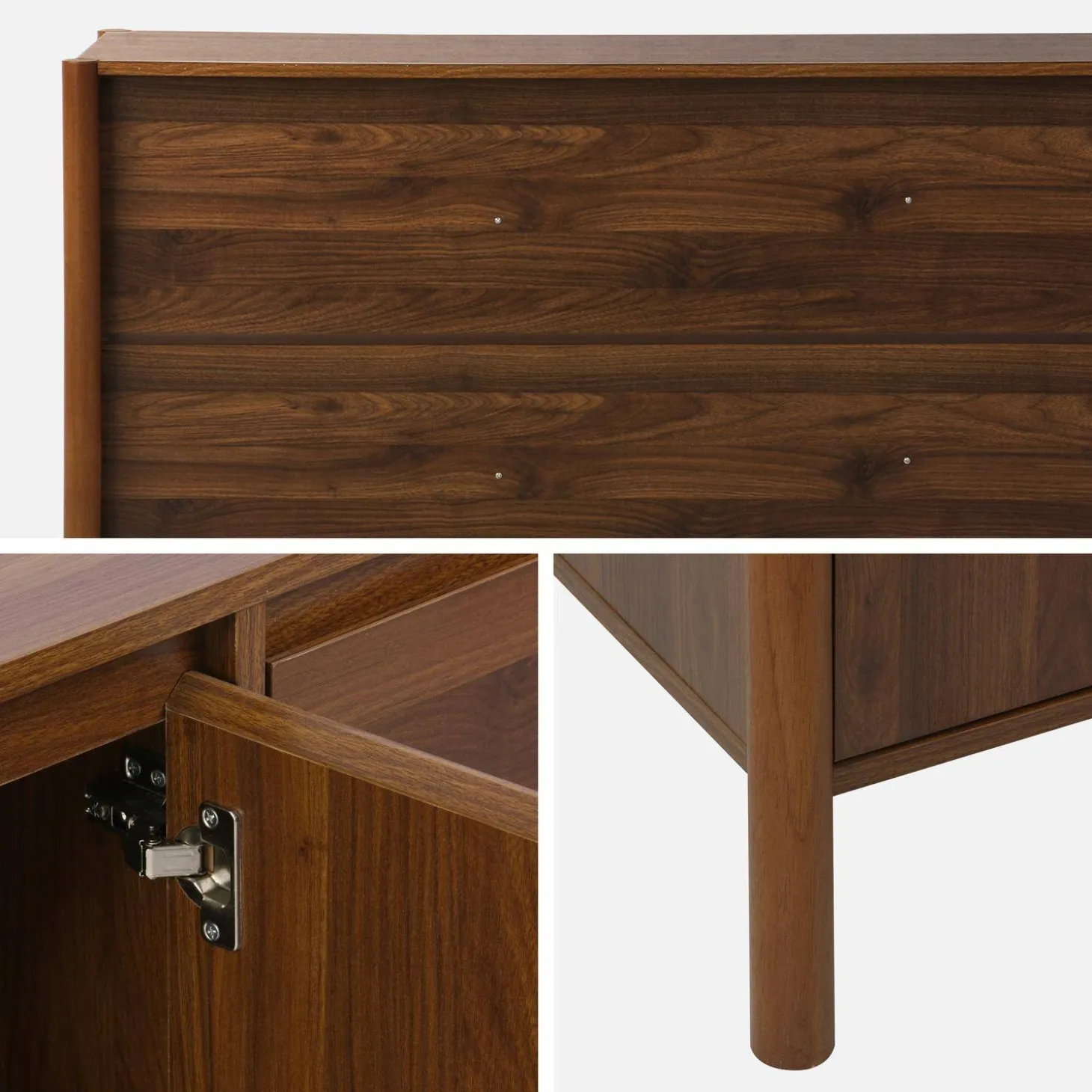 Dressoir houteffect 3 deuren 140cm