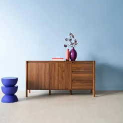 Dressoir houteffect 2 deuren 3 lades 150cm