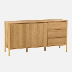 Dressoir houteffect 2 deuren 3 lades 150cm