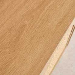 Dressoir houteffect en rotan 3 deuren 120cm