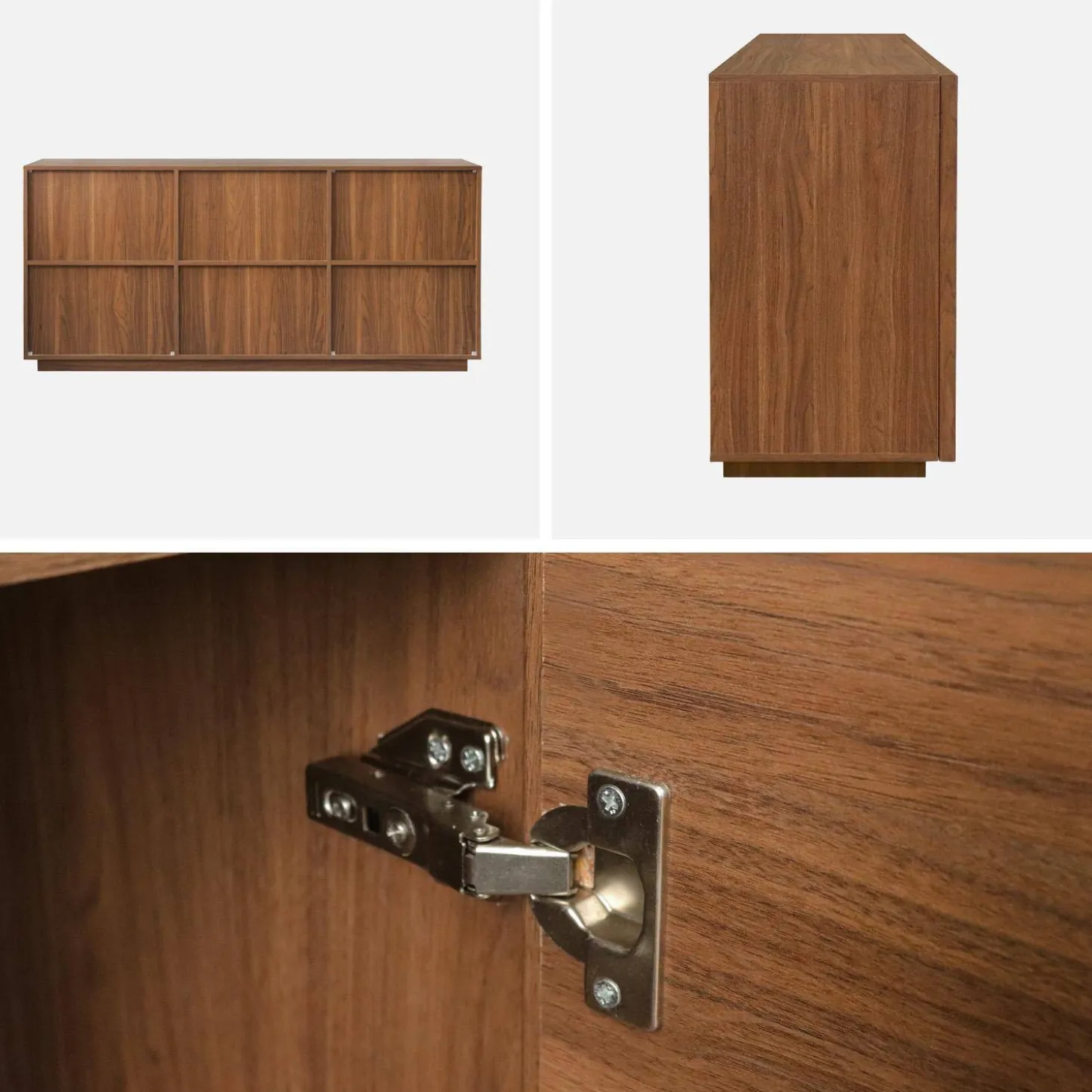 Dressoir houtlook met 3 deuren 160cm