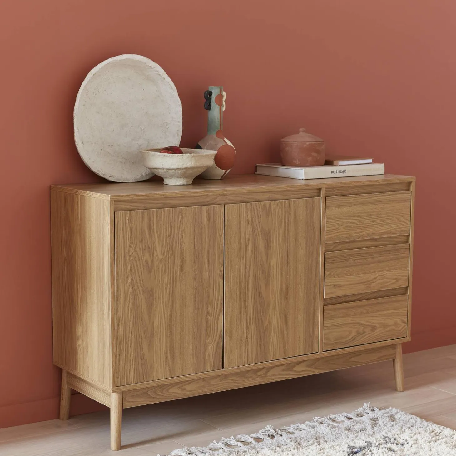 Dressoir met 2 deuren en 3 lades 120cm