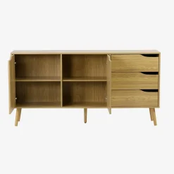Dressoir met 2 deuren en 3 lades houtdecor 160cm