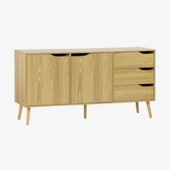 Dressoir met 2 deuren en 3 lades houtdecor 160cm