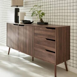 Dressoir met 2 deuren en 3 lades houtdecor 160cm