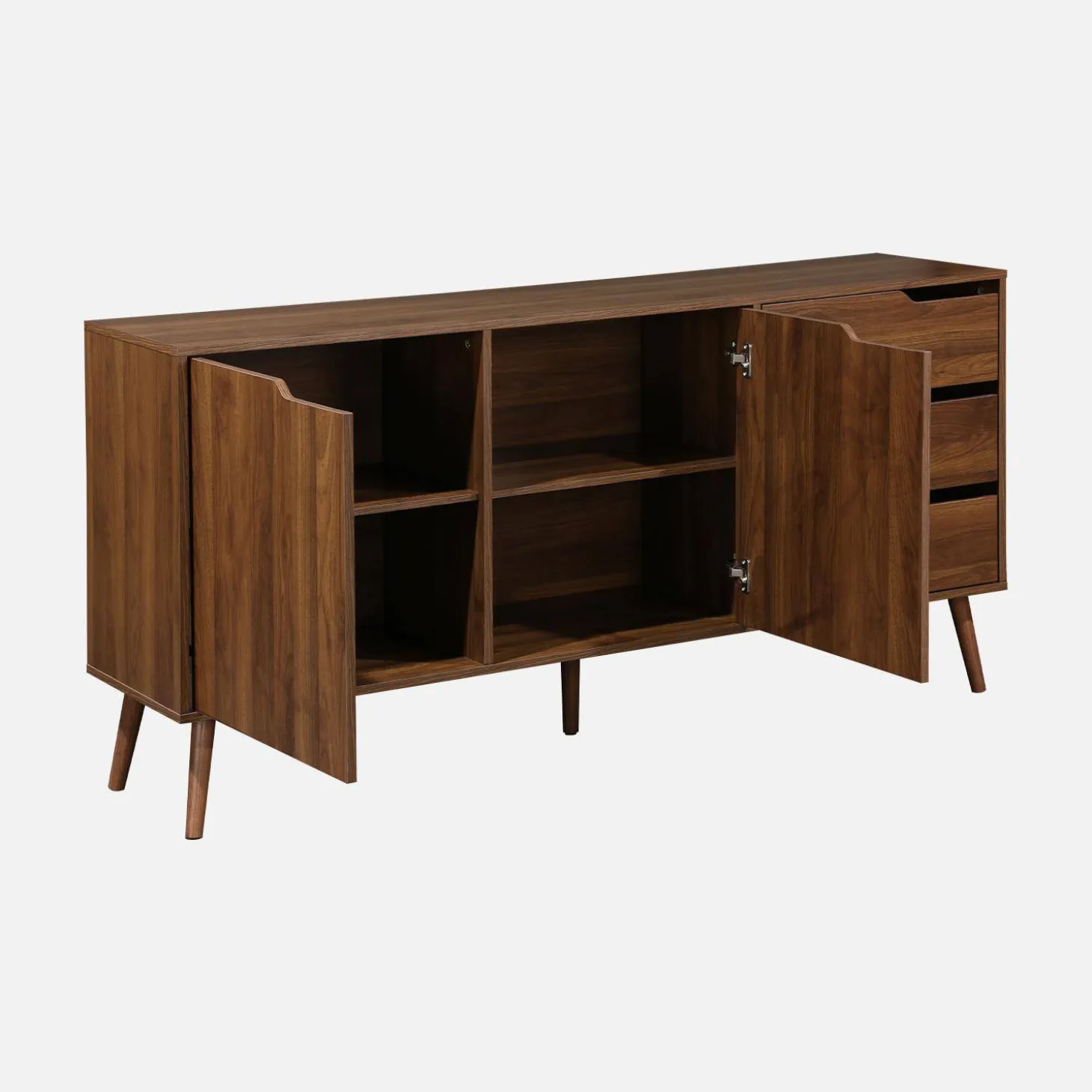 Dressoir met 2 deuren en 3 lades houtdecor 160cm