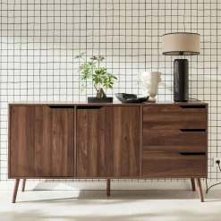 Dressoir met 2 deuren en 3 lades houtdecor 160cm