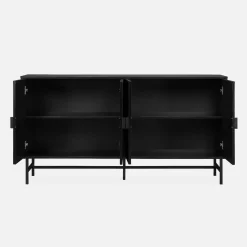 Dressoir met 4 deuren gegroefd houteffect 157,5cm