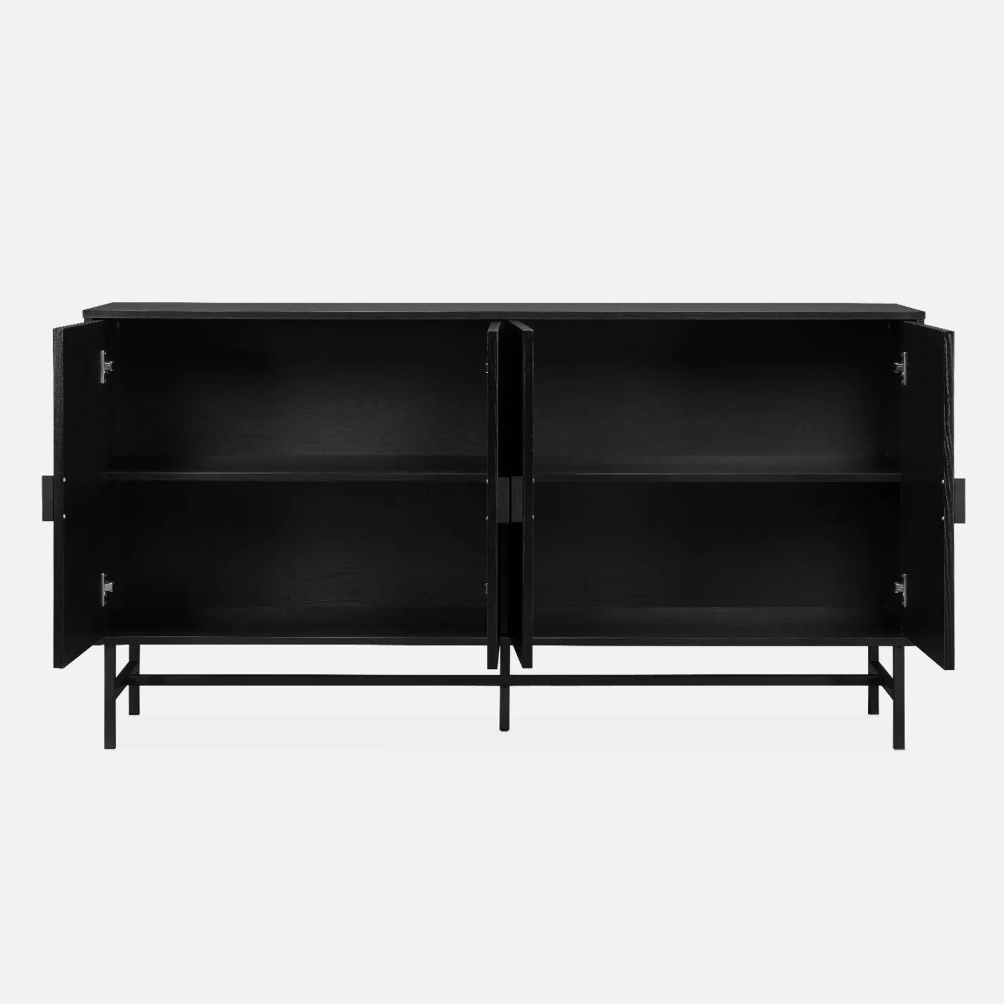 Dressoir met 4 deuren gegroefd houteffect 157,5cm