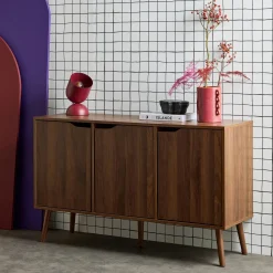 Dressoir met 3 deuren houtdecor 120cm