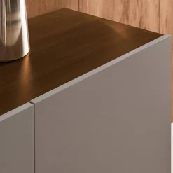 Dressoir met 3 deuren metaal en houtdecor 150cm