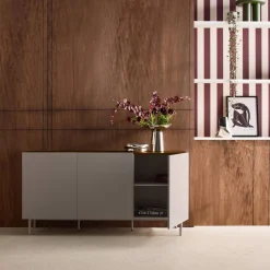 Dressoir met 3 deuren metaal en houtdecor 150cm