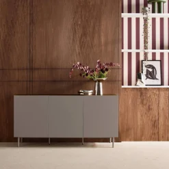 Dressoir met 3 deuren metaal en houtdecor 150cm