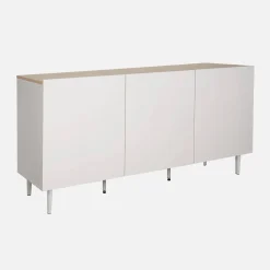 Dressoir met 3 deuren metaal en houtdecor 150cm