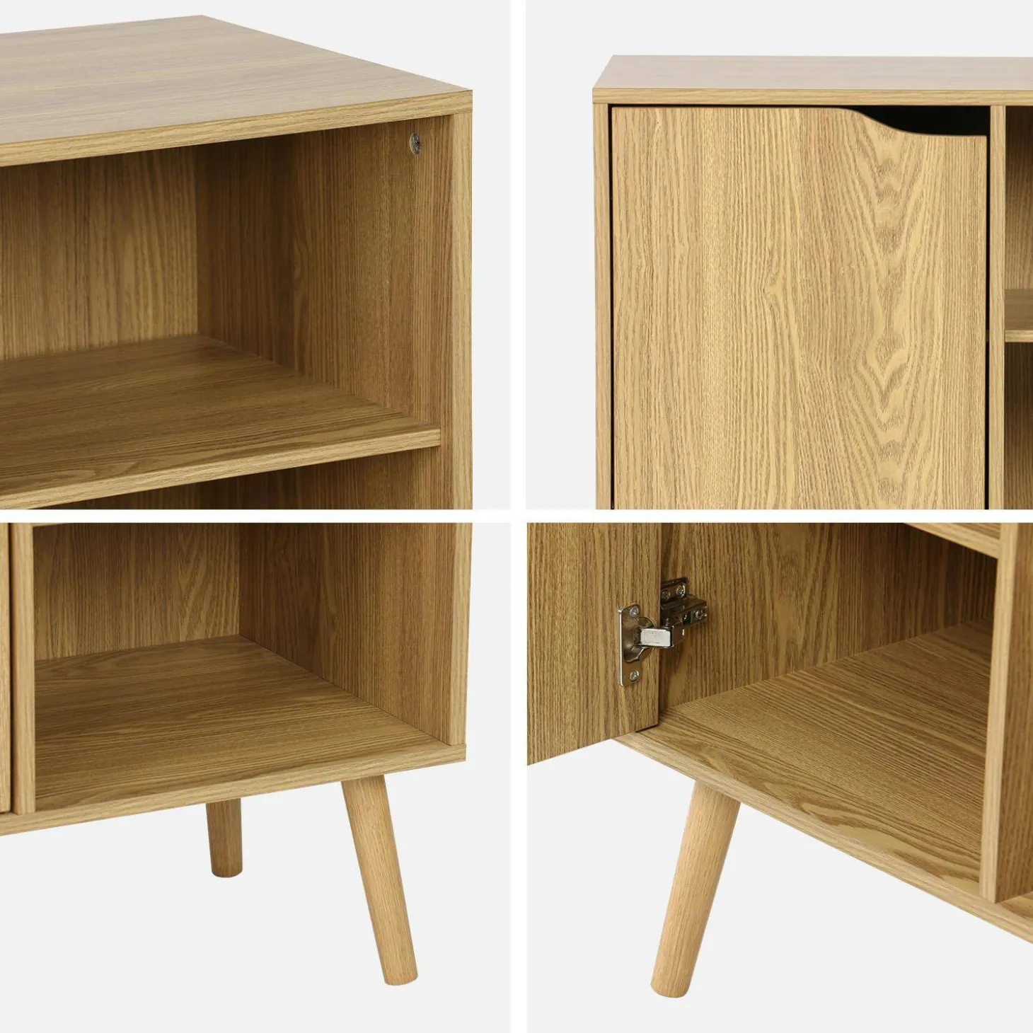 Dressoir met 1 deur en plank houtdecor 80cm