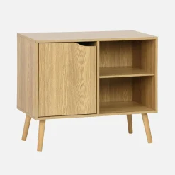 Dressoir met 1 deur en plank houtdecor 80cm