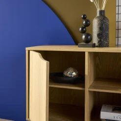 Dressoir met 1 deur en plank houtdecor 80cm