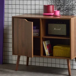 Dressoir met 1 deur en plank houtdecor 80cm