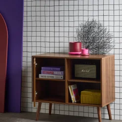 Dressoir met 1 deur en plank houtdecor 80cm