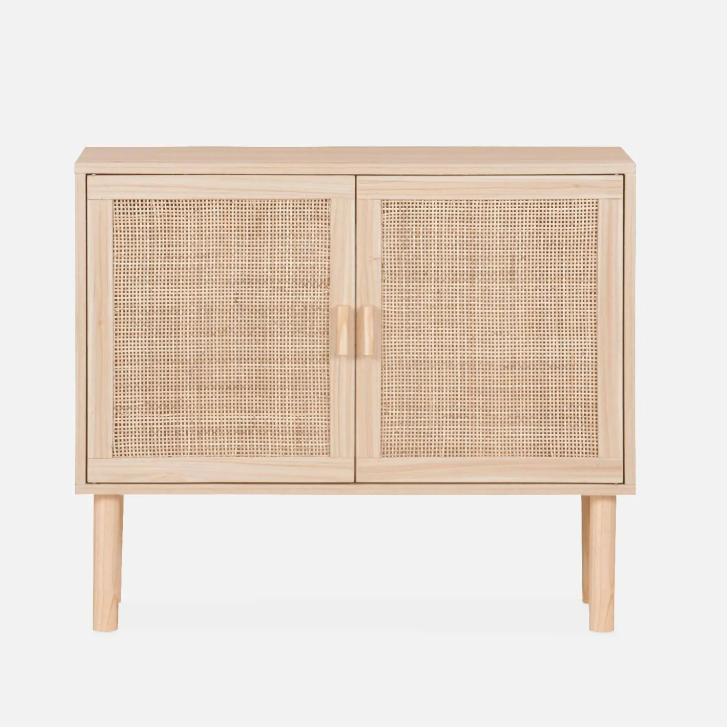 Dressoir met 2 deuren rotan en houteffect 80cm